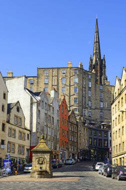İskoçya 'nın eski Edinburgh kasabası, Birleşik Krallık. Edinburgh UNESCO Dünya Mirası Alanıdır