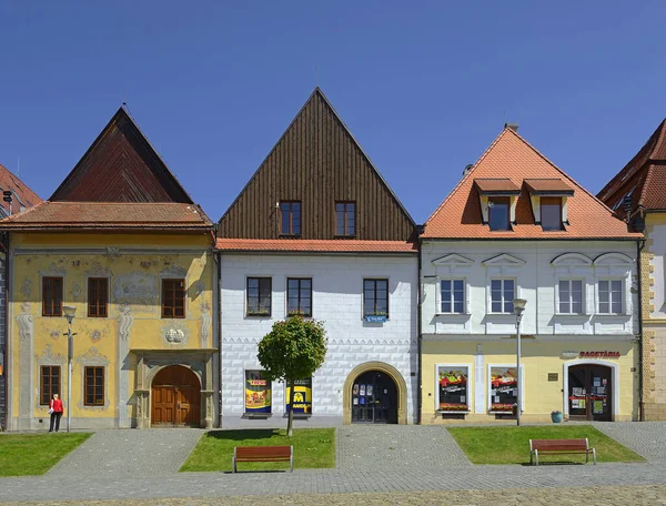 Bardejovské Náměstí Starými Historickými Domy Město Jedním Světového Dědictví Unesco — Stock fotografie