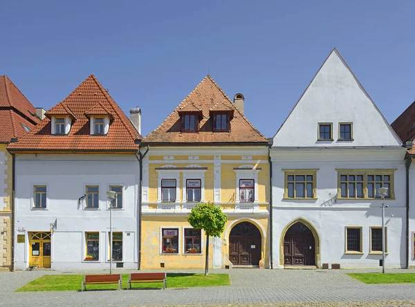 Rynek Miasta Bardejov Starymi Zabytkowymi Domami Miasto Jest Jednym Światowego — Zdjęcie stockowe