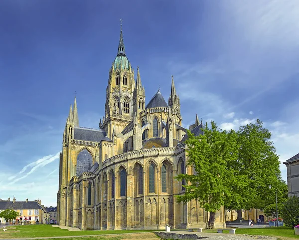 Catedral Notre Dame Bayeux Una Hermosa Catedral Normanda Románica Normandía — Foto de Stock