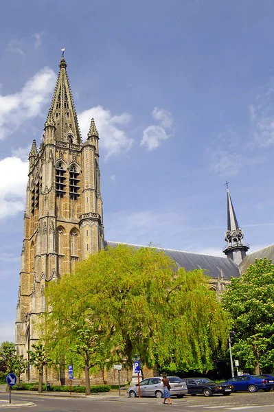 Ieper Ypres Die Martins Kathedrale Gotischen Stil Ist Eine Kirche — Stockfoto