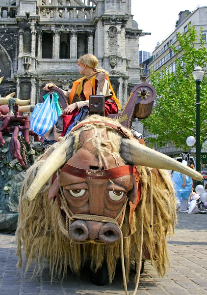 Bruxelles Belgique Des Participants Non Identifiés Visage Coloré Jouent Sur — Photo