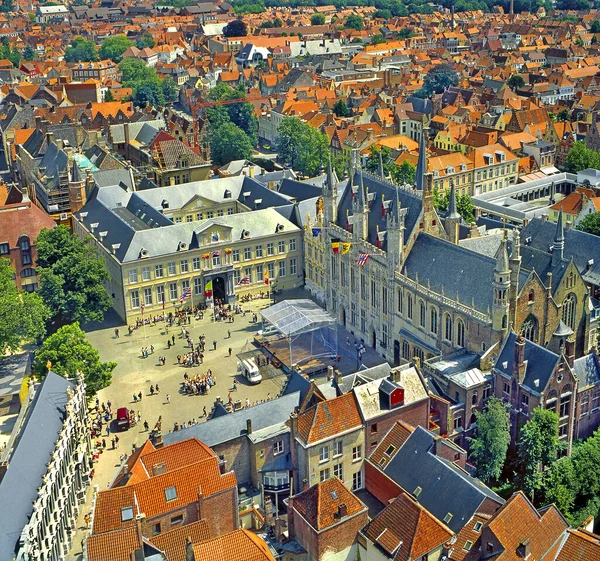 Città Vecchia Brugge Veduta Aerea Belgio Patrimonio Mondiale Dell Unesco — Foto Stock