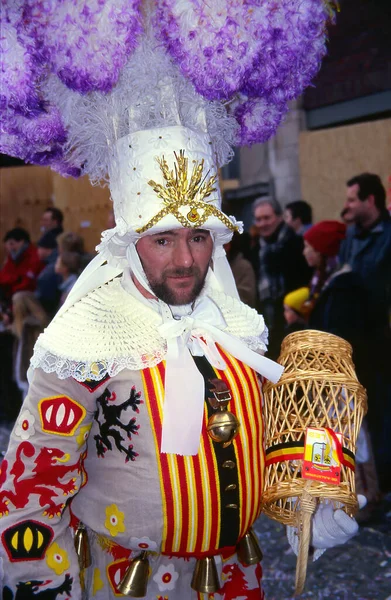 Aalst Bélgica Participantes Não Identificados Desfile Carnaval Aalst Fevereiro 2004 — Fotografia de Stock