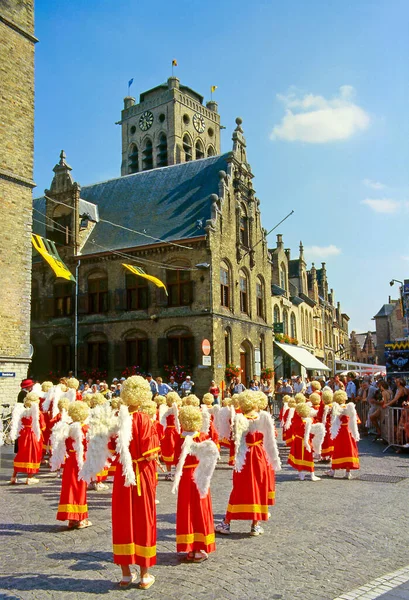 Veurne Furnes Belgium Unidentified Participants Annual Boeteprocessie Procession Penitents Takes — Stock Photo, Image
