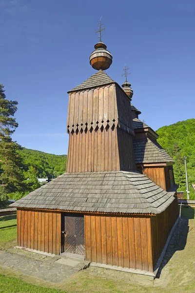 슬로바키아의스 비드니 니콜라우스 Bodruzal Svidnik Slovakia Saint Nicholas Church Wooden — 스톡 사진