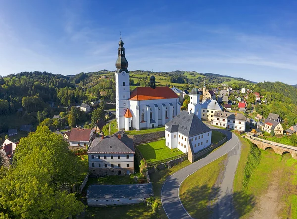 Branna Village Archangel Michael Church Jeseniky Mountains Moravia República Checa — Fotografia de Stock