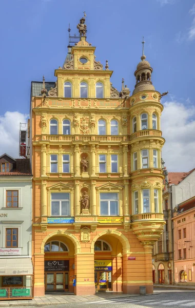 Ceske Budejovice République Tchèque Maison Historique Sur Place Principale Ceske — Photo