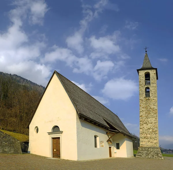 Alte Kirche Der Heiligen Agata Commezzadura Kleine Stadt Den Italienischen — Stockfoto