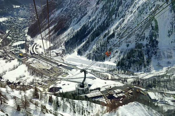 Courmayeur Itália Vale Aosta Courmayeur Vista Teleférico Mont Blanc Teleférico — Fotografia de Stock