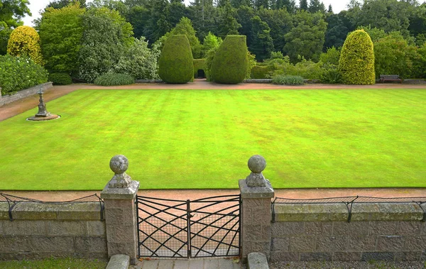 Castle Garden, Crathes Castle near Banchory in Aberdeenshire is a well-preserved 16th century tower house, United Kingdom, Scotland