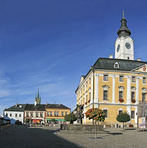 Policka Czeska Republika Rynek Główny Ratuszem Policka Stare Historyczne Miasto — Zdjęcie stockowe
