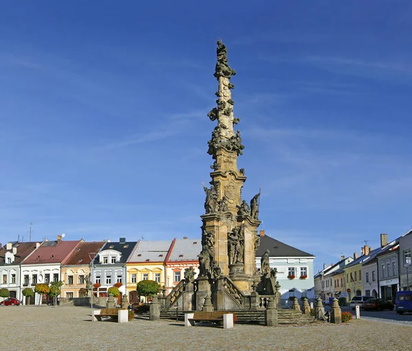 Policka República Checa Columna Plaga Plaza Principal Policka Una Antigua — Foto de Stock