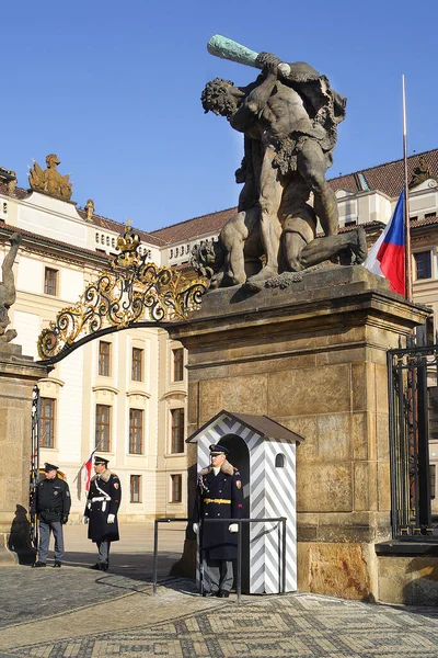 Prague República Checa Portão Primeiro Pátio Castelo Praga Praga Património — Fotografia de Stock