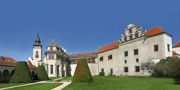 Telc Castle Viewing Its Internal Garden Chateau Ranks Gems Moravian — Zdjęcie stockowe