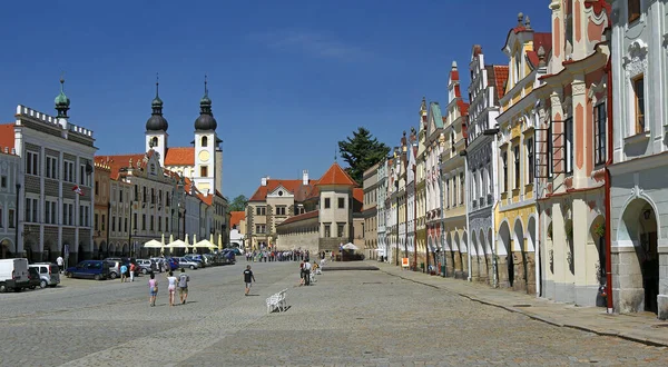 Telč Náměstí Česká Republika Světového Dědictví Unesco — Stock fotografie