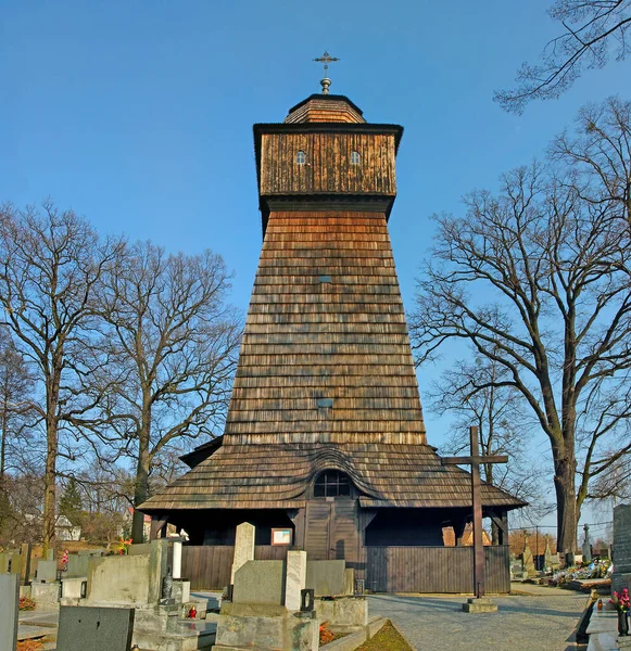 Wooden Church Ascension Dolni Marklovice Karvina 1360 Czech Republic — Stockfoto