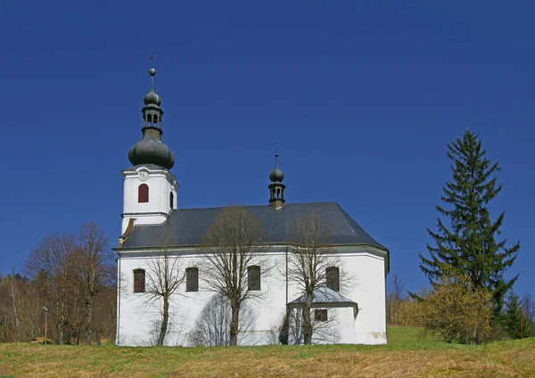 Karlovice Church Saint John Nepomuk Town Karlovice Lies Valley Opava — ストック写真