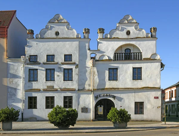 Muzeum Renesansowych Domach Xvi Wieku Głównym Placu Sbeslava Południowych Czechach — Zdjęcie stockowe