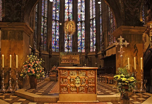 Interior Aachen Imperial Cathedral Germany World Heritage Site Unesco — Stock Photo, Image