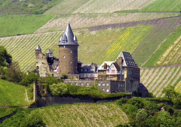 Burg Stahleck Und Rheintal Bacharach Deutschland Unesco Weltkulturerbe — Stockfoto