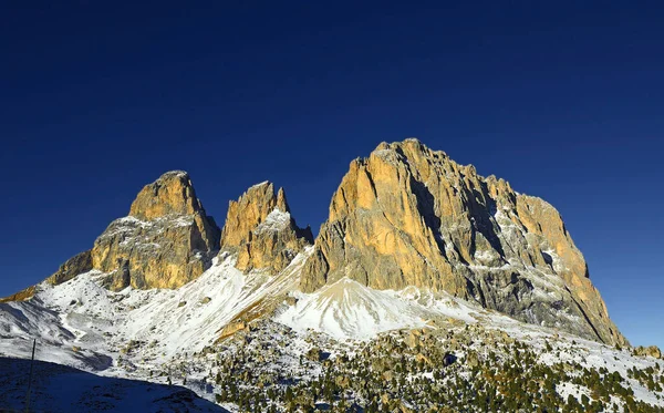 Massif Sasso Lungo Langkofel Alpe Siusi Dolomiti Mountain South Tyrol — стокове фото