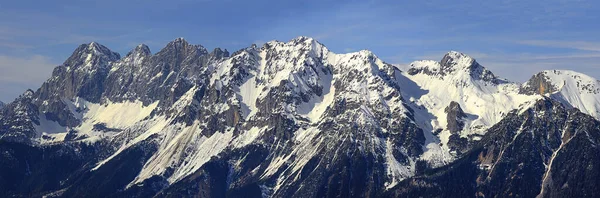 Panorama Dachstein Mountains German Dachsteingebirge Mountain Range Northern Limestone Alps — Stock Photo, Image