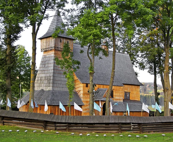 Die Gotische Holzkirche Des Erzengels Michael Debno Die Auf Der — Stockfoto