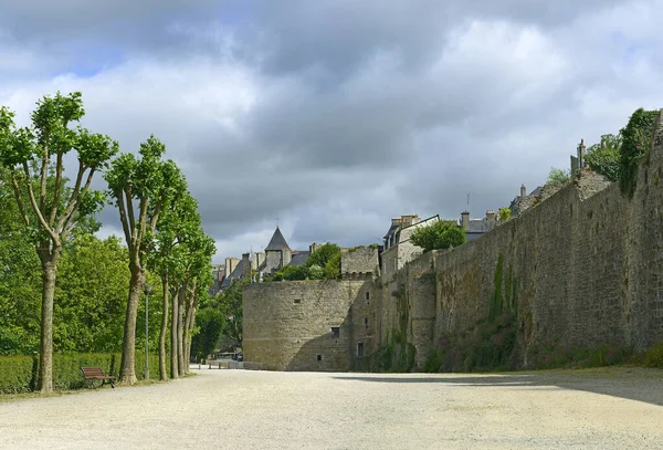 Muro Intorno Dinan Dinan Una Città Murata Bretone Comune Della — Foto Stock