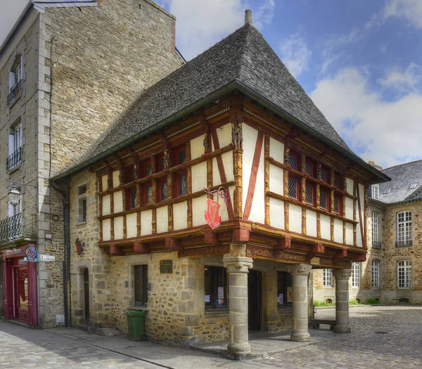 Dinan Alte Fachwerkhäuser Der Straße Der Altstadt Dinan Ist Eine — Stockfoto