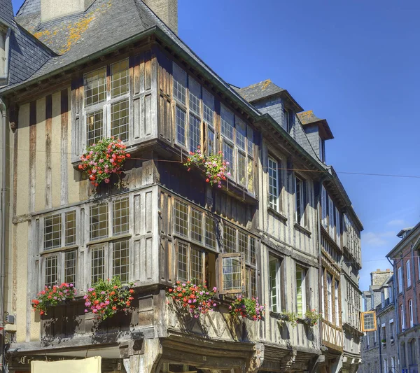 Dinan Vieilles Maisons Ossature Dans Rue Vieille Ville Dinan Est — Photo