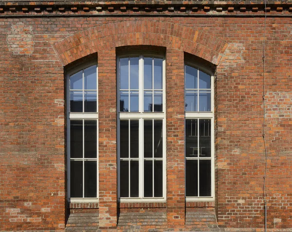 Window Brick Facade Industrial Architecture Background — Stock Photo, Image
