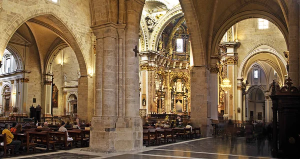 Interior Una Catedral Gótica Valencia —  Fotos de Stock