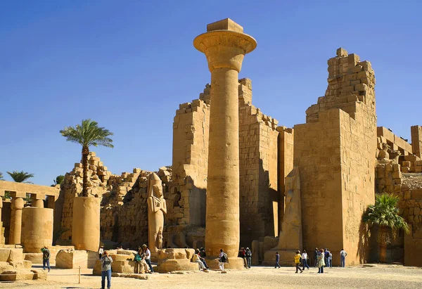 卢克索 卡尔纳克 卡尔纳克神庙 古代底比斯的Karnak是联合国教科文组织的世界遗产 — 图库照片