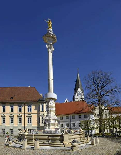 Eichstätt Mariensäule Residenzplatz Eichstätt Ist Eine Alte Stadt Bayern Deutschland — Stockfoto