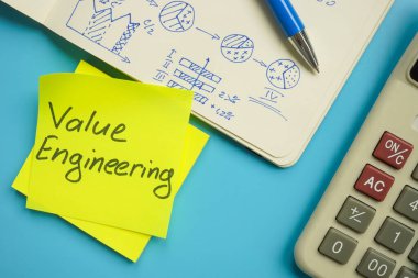 Hesap makinesinin yanındaki etikette yazan değer mühendisliği.