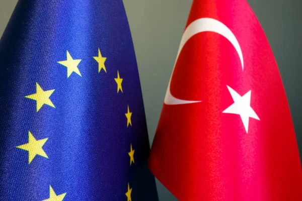 Прапори Туреччини Символ Політичних Відносин — стокове фото