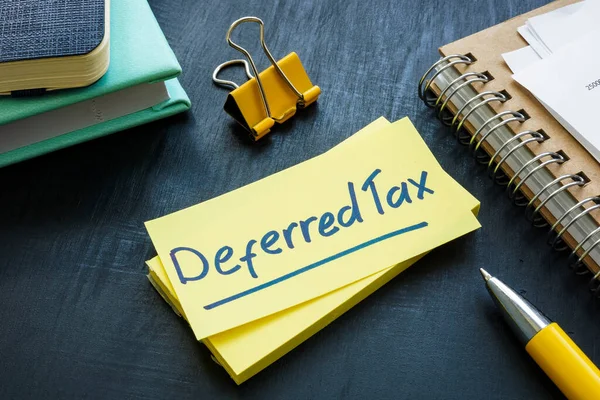 Deferred Tax Written Sticker Papers — Fotografia de Stock