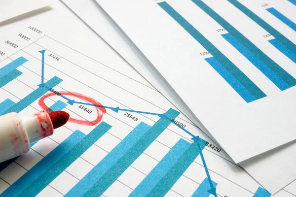Business Chart Circled Number Financial Audit Concept — Stock Photo, Image
