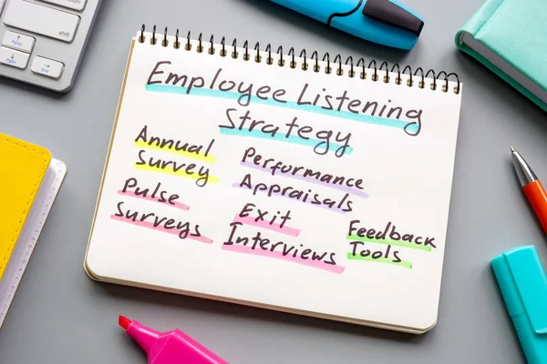 Marks Employee Listening Strategy Notepad — Stock Photo, Image