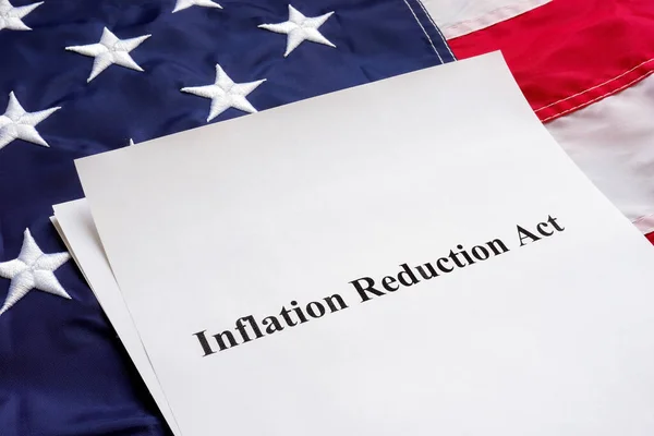 Papers Inflation Reduction Act Flag — Foto Stock