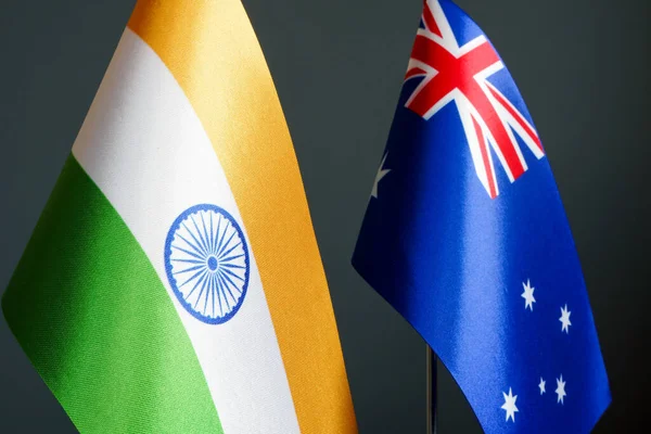 Flags India Australia Symbol Diplomacy — Stock Photo, Image
