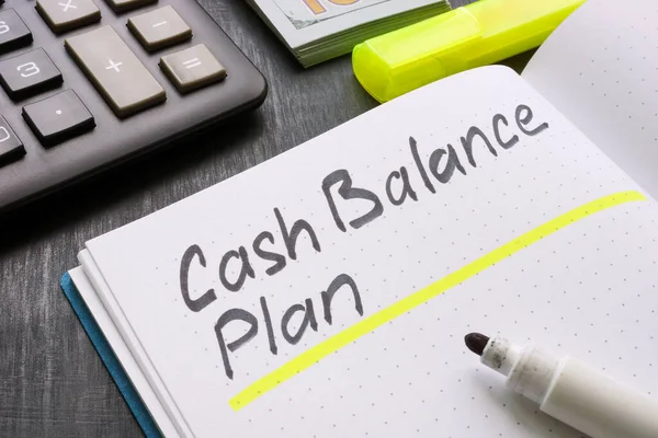 Notepad Cash Balance Plan Calculator — Foto Stock