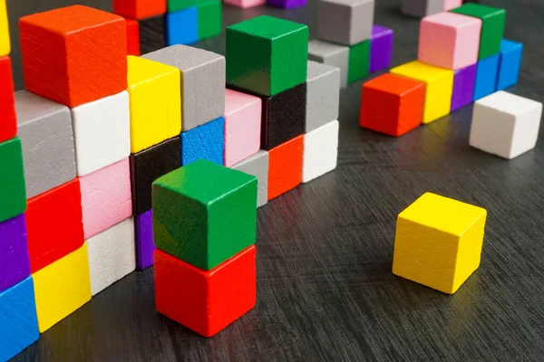 Multicolored Cubes Surface Symbol Complexity Diversity Integration — Stok fotoğraf