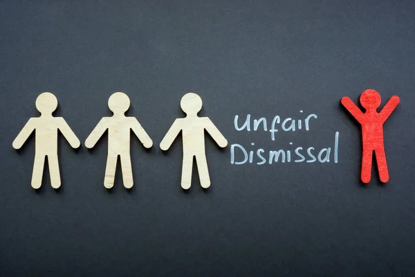 Figures One Red Next Inscription Unfair Dismissal — Stock Photo, Image