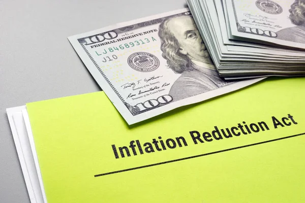 Inflation Reduction Act 2022 Papers Cash — Fotografia de Stock