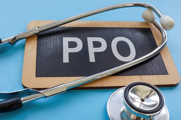 Plate Abbreviation Ppo Preferred Provider Organization Health Insurance Plan —  Fotos de Stock