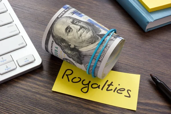 Roll Dollars Sign Royalties Keyboard — Foto Stock
