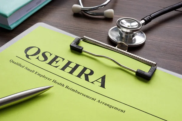 Documenten Qsehra Gekwalificeerde Regeling Voor Vergoeding Van Ziektekosten Voor Kleine — Stockfoto