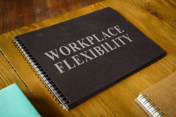 Workplace Flexibility Inscription Open Dark Notepad — Stock Photo, Image